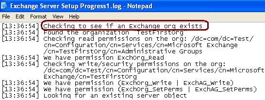Checking Existing Exchange Organization and Verifying Permissions