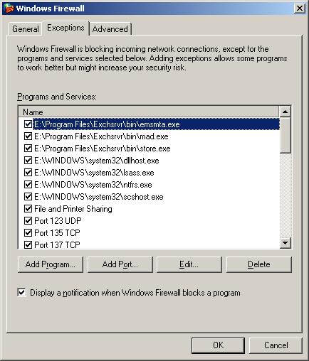 Firewall Exceptions