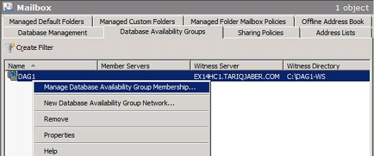 Manage Database Availability Group Membership