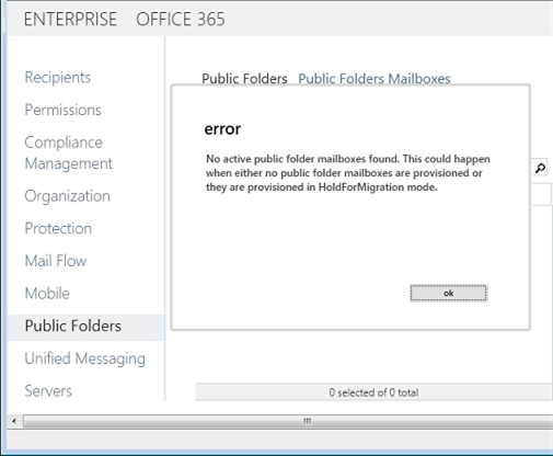 Exchange 2013 | Public Folders | No active public folder mailbox