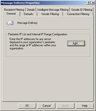 Message Delivery General Property Page