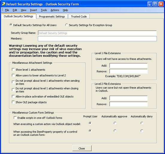 Administrative Package Outlook Form