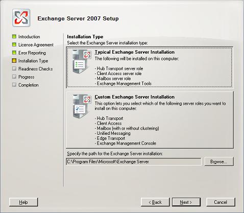 Exchange 2007 Typical Installation