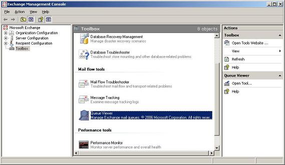 The Queue Viewer (Exchange Management Console)