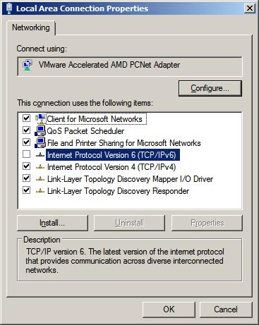 Disabled IPv6