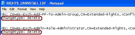 Contents of the RIGHTS_UNINSTALL.LDF file