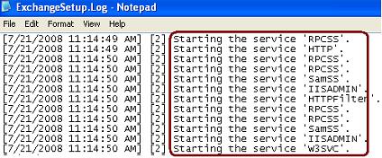 Starting Exchange Services successfully