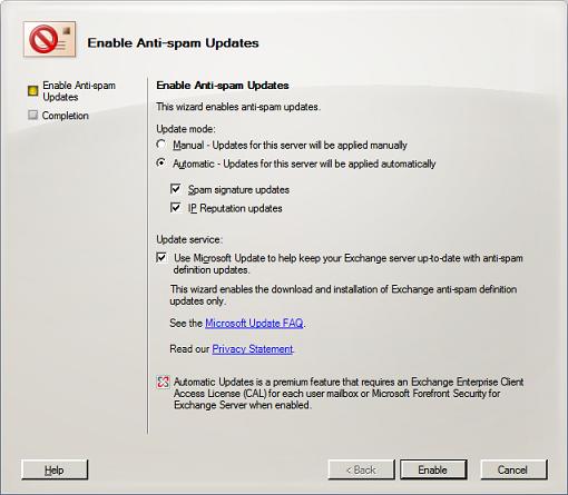 Enabling Updates Wizard