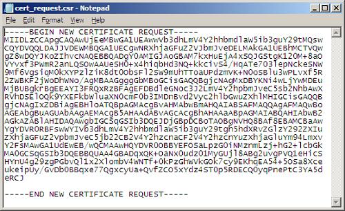 Certificate Request File