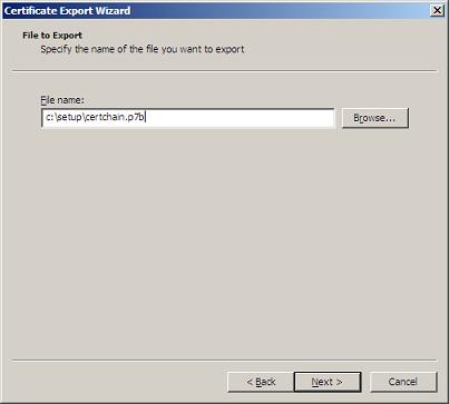 Certificate Export File