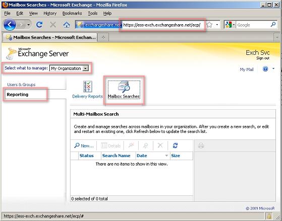 Exchange Control Panel Multi Mailbox Search