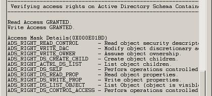 Schema Container Access Rights