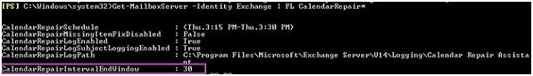 Figure 1.5 Calendar Repair Interval End Window