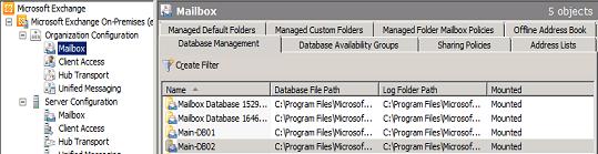 Mailbox Databases under Organization Configuration