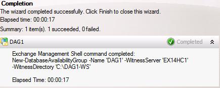 New Database Availability Group - Finished