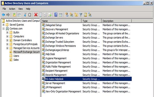 Microsoft Exchange Security Groups