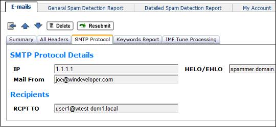 Quarantine Email SMTP Protocol