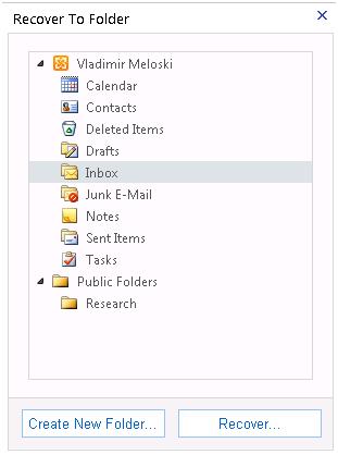 OWA Recover to Folder