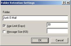 Folder Retention Settings