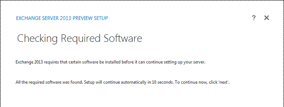 Exchange 2013 Install - Prerequisites Check