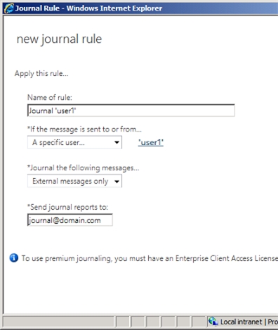 Exchange 2013 | Compliance Management | Journaling Rule