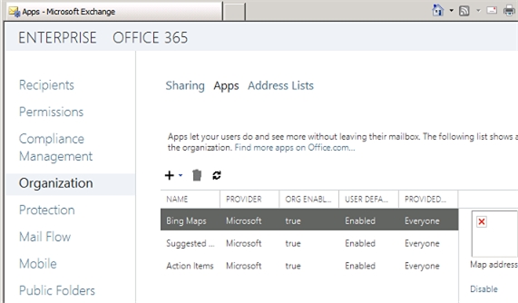 Exchange 2013 | Organization | Apps