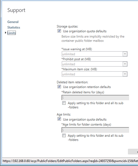 Exchange 2013 | Public Folders | Public Folders | Limits