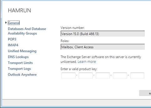 Exchange 2013 | Servers | Servers | General