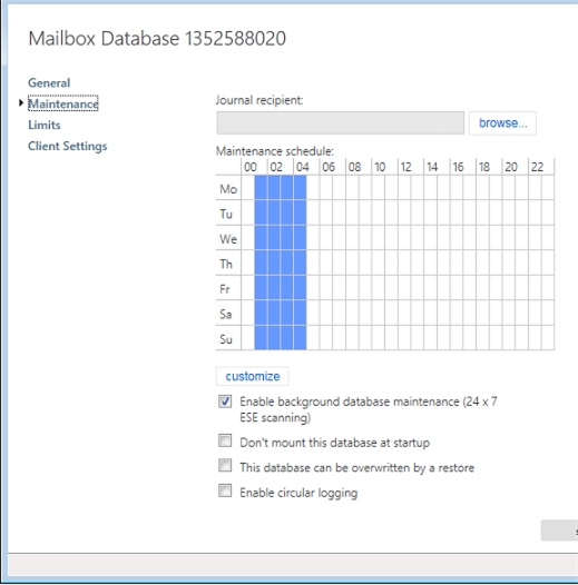 Exchange 2013 | Servers | Databases | Maintenance