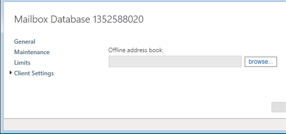 Exchange 2013 | Servers | Databases | Client Settings