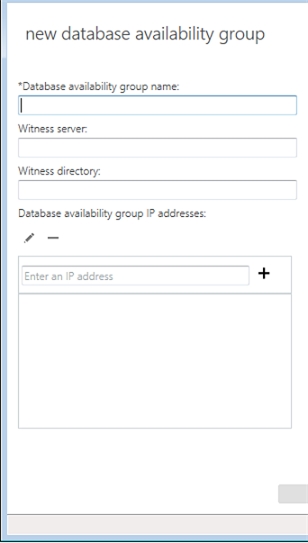 Exchange 2013 | Servers | Database Availability Groups | New