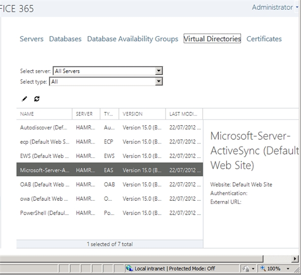 Exchange 2013 | Servers | Virtual Directories