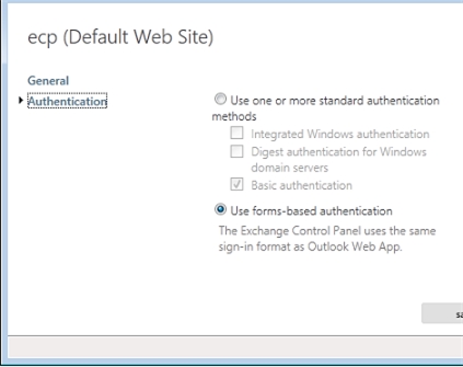 Exchange 2013 | Servers | Virtual Directories | Authentication