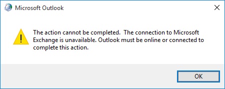 Outlook Connectivity Error
